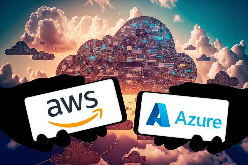 Amazon AWS és Microsoft Azure - felhőalapú számítástechnikai platformok.
