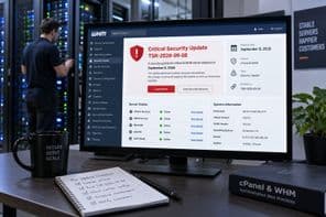Felkészülés a kritikus cPanel TSR-2026-09-08 biztonsági frissítésre